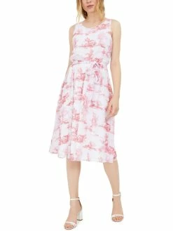 Hot Sale ⭐ INC 👩 Womens Printed Toile Midi 👗 Dress 🥰