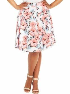 Best Sale 😀 INC Plus 👩 Womens Floral Print 👗 Dressy A-Line 👗 Skirt 👍
