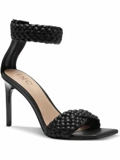 Flash Sale 😀 INC Adalie 👩 Womens Faux Leather Braided Ankle Strap 😉