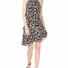 Outlet 🔔 INC 👩 Womens Floral Ruffled Halter 👗 Dress 😉