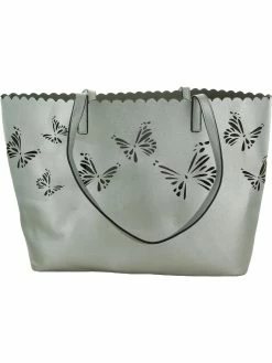 Coupon 😀 INC Melly 👩 Womens Faux Leather Scalloped Tote 👜 Handbag 🛒