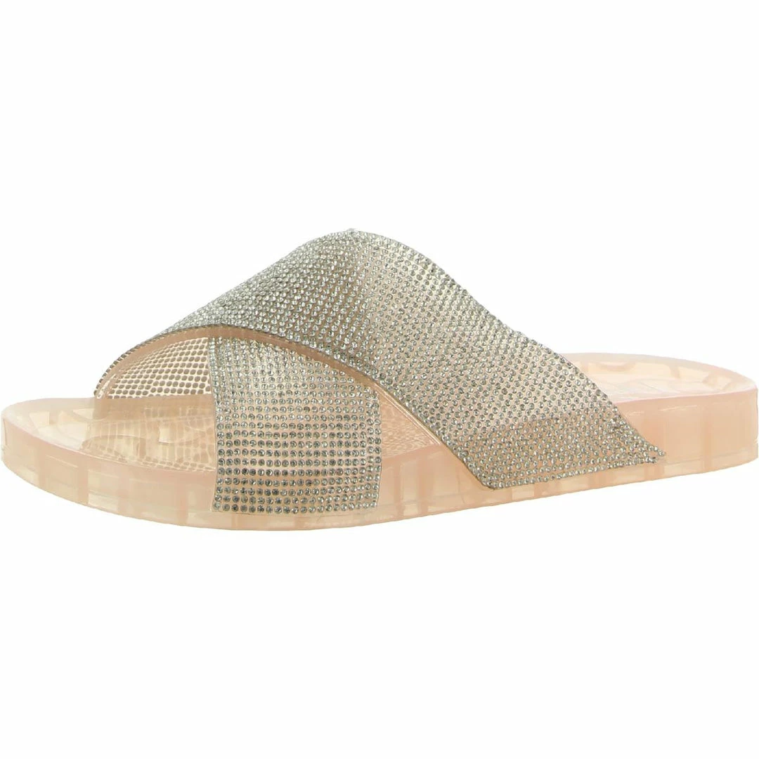 Hot Sale 🎁 INC Viraa 👩 Womens Slip On Embellished Pool Slides 😍 4 Hot Sale 🎁 INC Viraa 👩 Womens Slip On Embellished Pool Slides 😍 - Image 4