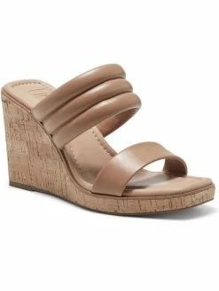 Buy 🛒 INC Tabia 👩 Womens Faux Leather Cork Wedge 🩴 Sandals 👏