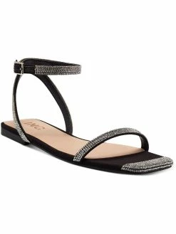 Best Sale ⭐ INC Persida 👩 Womens Embellished Square Toe Flat 🩴 Sandals 🌟