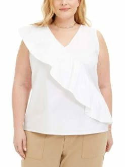 Brand new 🎉 INC Plus 👩 Womens Cascade Ruffle Sleeveless Tank Top ⭐