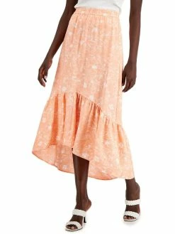 Hot Sale 🔔 INC 👩 Womens Floral Print Full Length High-Low 😉