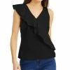 Cheapest 🔔 INC Poplin 👩 Womens Ruffled Sleeveless Tank Top 🔔