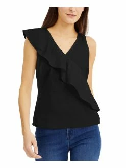 Cheapest 🔔 INC Poplin 👩 Womens Ruffled Sleeveless Tank Top 🔔