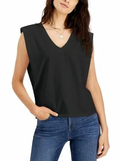 Flash Sale 🎉 INC 👩 Womens Padded Shoulder V Neck T-Shirt 🧨
