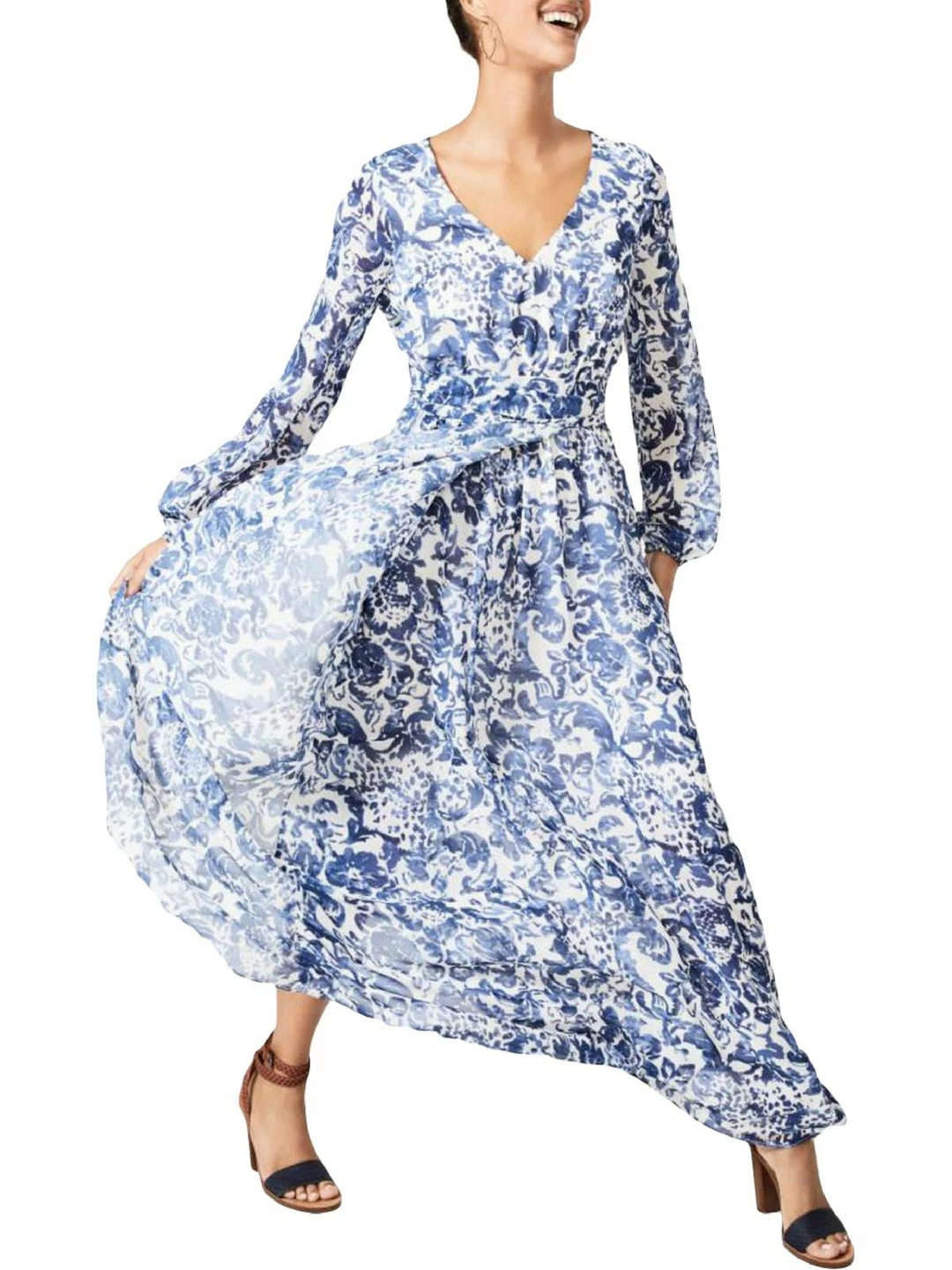 Discount ✨ INC 👩 Womens Floral Print Maxi Wrap 👗 Dress 🌟 1 Discount ✨ INC 👩 Womens Floral Print Maxi Wrap 👗 Dress 🌟
