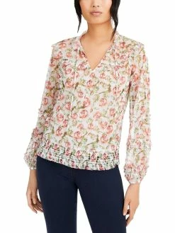 Wholesale ⌛ INC 👩 Womens Printed Smocked Blouse 🎉