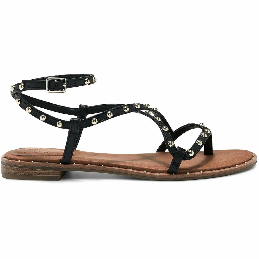 Budget ๐งจ INC DARIAN ๐ฉ Womens Faux Leather Studded Flat ๐ฉด Sandals โจ 2 Budget ๐งจ INC DARIAN ๐ฉ Womens Faux Leather Studded Flat ๐ฉด Sandals โจ - Image 2