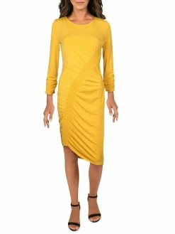 Promo ✔️ INC 👩 Womens Asymmetric Smocked Midi 👗 Dress ❤️