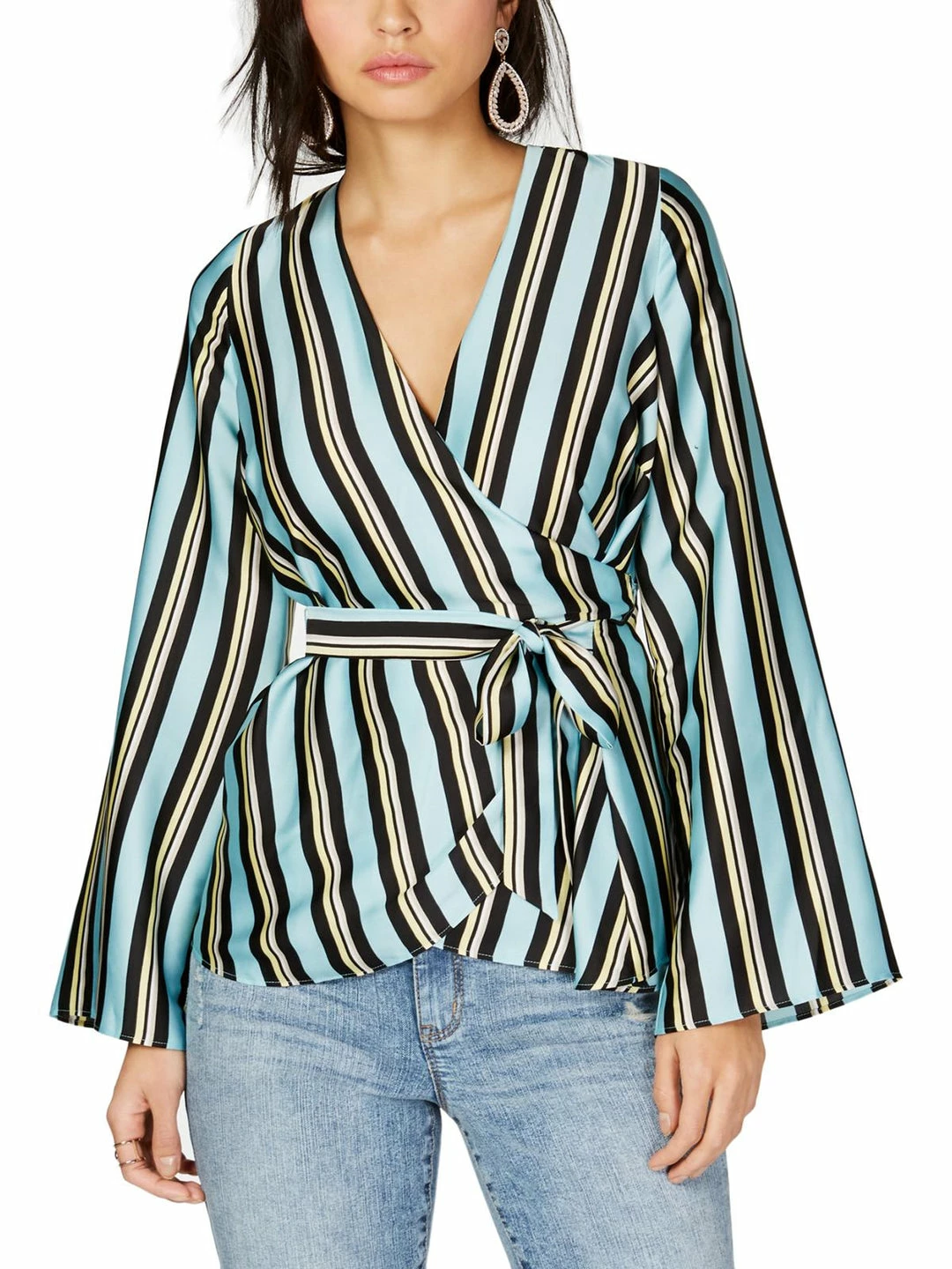 Buy 😉 INC 👩 Womens Striped V-Necl Wrap Top 😉 1 Buy 😉 INC 👩 Womens Striped V-Necl Wrap Top 😉