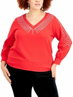 Buy 🎉 INC Plus 👩 Womens 👕 Shirt Jewel V-Neck Sweater 🧨