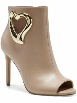 Best Sale 😍 INC Leia 👩 Womens Faux Leather Peep Toe Ankle 🥾 Boots 👍