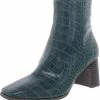 Outlet 🥰 INC Dasha 3 P 👩 Womens Faux Leather Square Toe Ankle 🥾 Boots ⭐