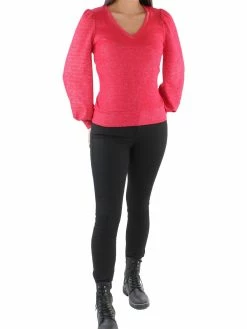 Budget ✔️ INC 👩 Womens Metallic Knit V-Neck Sweater ❤️