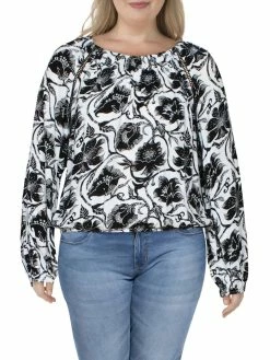 Hot Sale ✨ INC 👩 Womens Latter Stitch Off The Shoulder Peasant Top 👏