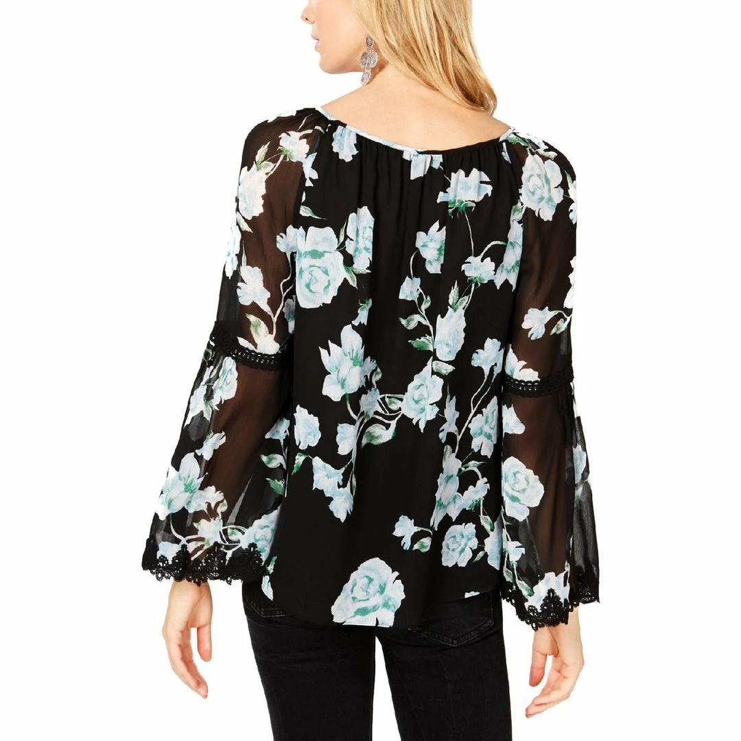 Best Sale 🎁 INC 👩 Womens Floral Lace Trim Blouse 🎁 2 Best Sale 🎁 INC 👩 Womens Floral Lace Trim Blouse 🎁 - Image 2