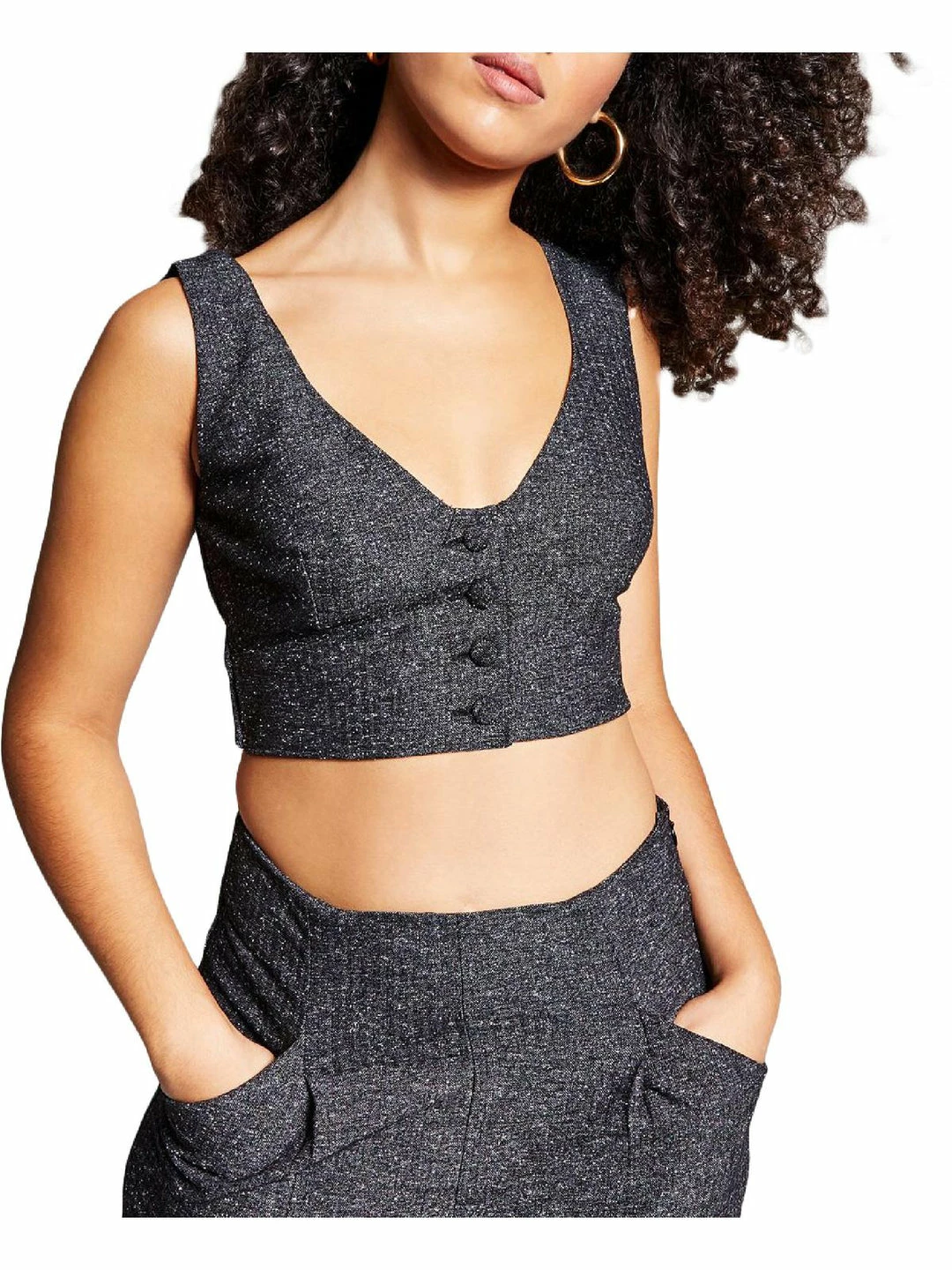 Hot Sale ๐ INC ๐ฉ Womens Button Front Sleeveless Cropped ๐ 1 Hot Sale ๐ INC ๐ฉ Womens Button Front Sleeveless Cropped ๐